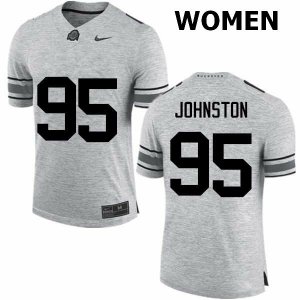 NCAA Ohio State Buckeyes Women's #95 Cameron Johnston Gray Nike Football College Jersey HLT7545SQ